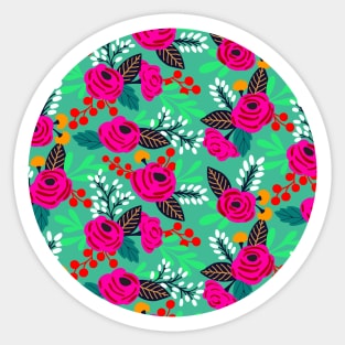 Bold boho blooms flower pattern Sticker